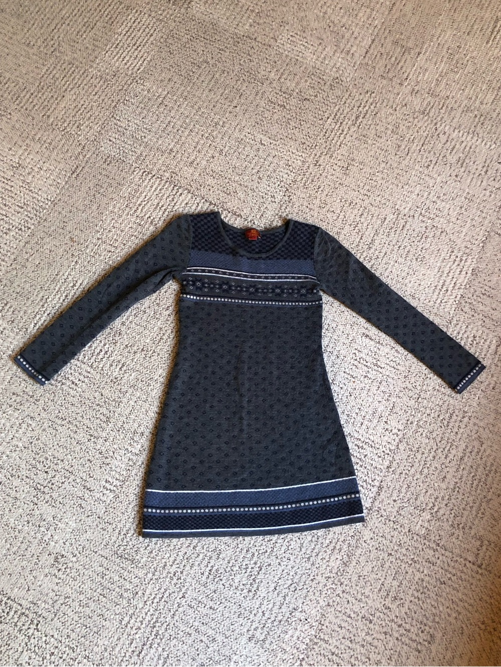 Krimson Klover Navy and White Long-Sleeve Sweater-Dress